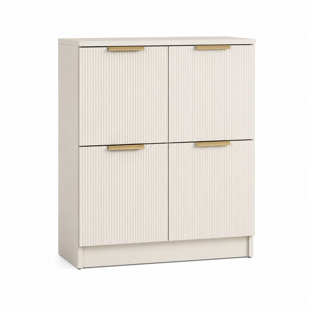 Buffet de rangement 4 portes blanc en panneaux MDF 80 x 40 x 100 cm