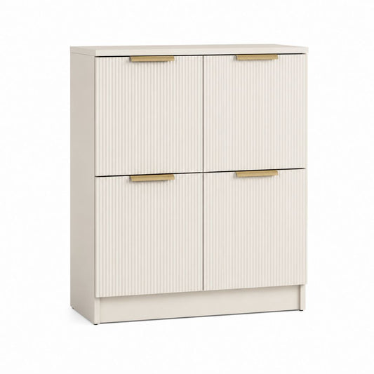 Buffet de rangement 4 portes blanc en panneaux MDF 80 x 40 x 100 cm